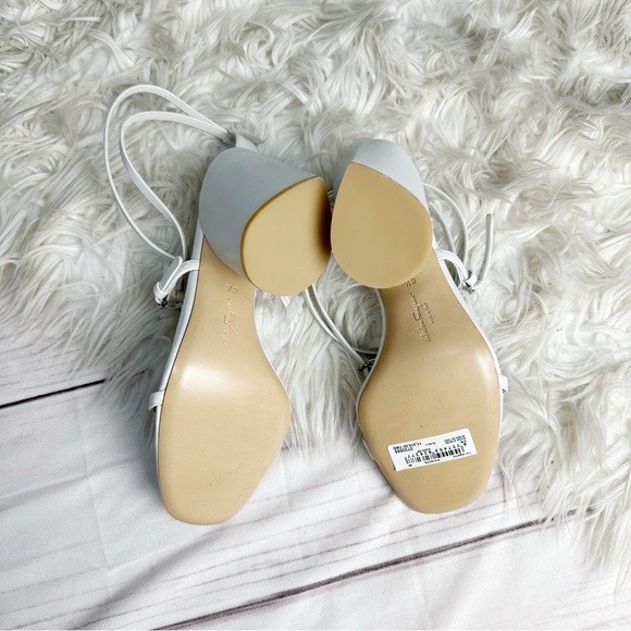 🆕 Salvatore‎ Ferragamo Egadi 85 Leather Sandal in White Size 8.5 - Picture 7 of 11